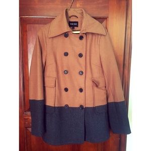 Nine West beige and grey pea coat